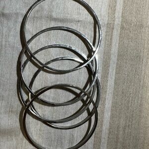 Elegant Silver Bangle Set